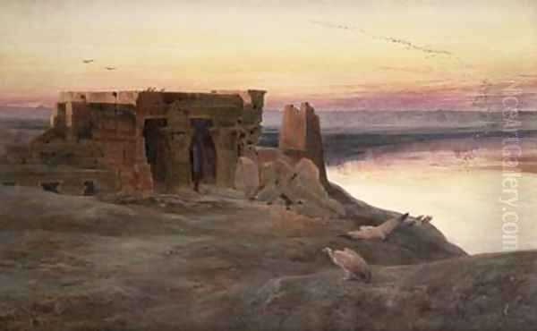 Kom Ombo Temple Egypt Oil Painting by Edward Lear