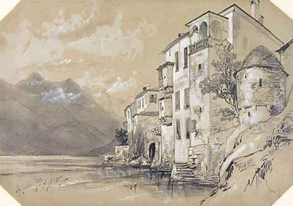 St Giulio Orta Oil Painting by Edward Lear