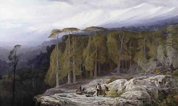 The Forest of Valdoniello Corsica Oil Painting by Edward Lear