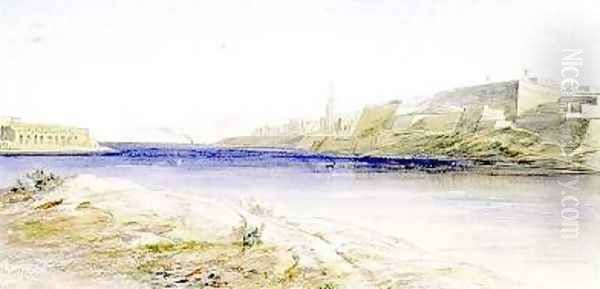 Valletta Malta Oil Painting by Edward Lear