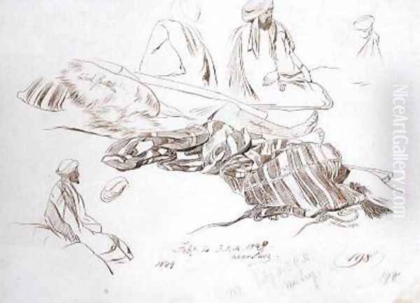 Study of a Bedouin Oil Painting by Edward Lear