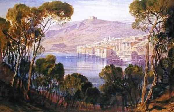 Villefranche Oil Painting by Edward Lear