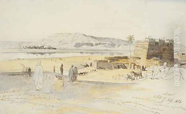 Luxor Oil Painting by Edward Lear