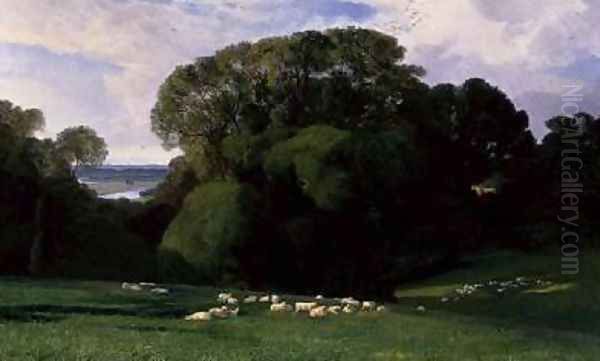 Nuneham Oil Painting by Edward Lear