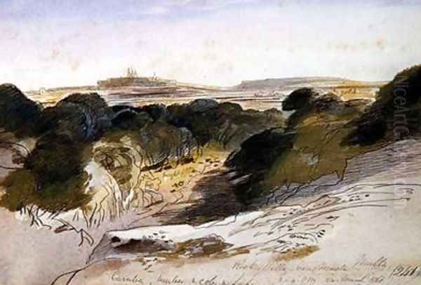 Rocky Valley near Musta Malta Oil Painting by Edward Lear