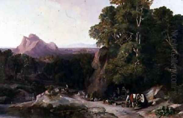 Citizens of Subiaco Oil Painting by Edward Lear