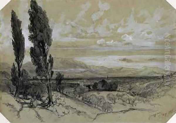 Genezzano Oil Painting by Edward Lear