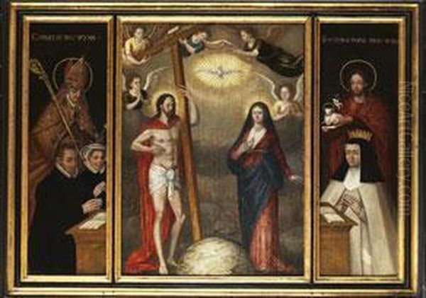 Hausaltar-triptychon Oil Painting by Maarten de Vos