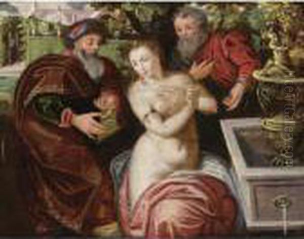 Susanna E I Vecchioni Oil Painting by Maarten de Vos