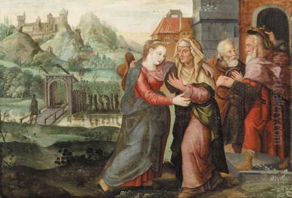 The Visitation Oil Painting by Maarten de Vos