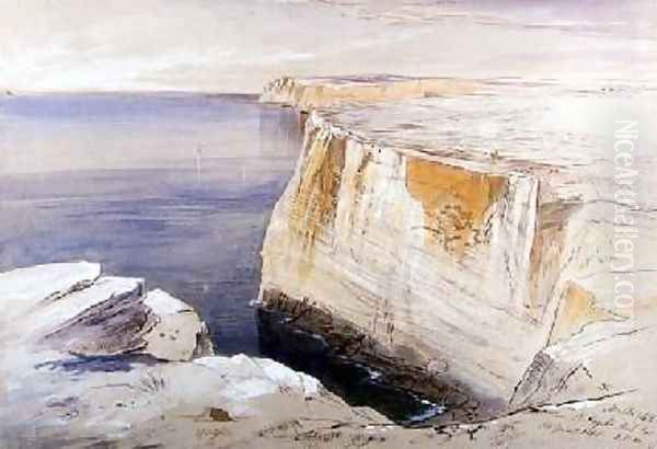 Malta Near St Angelo Hal Far Oil Painting by Edward Lear