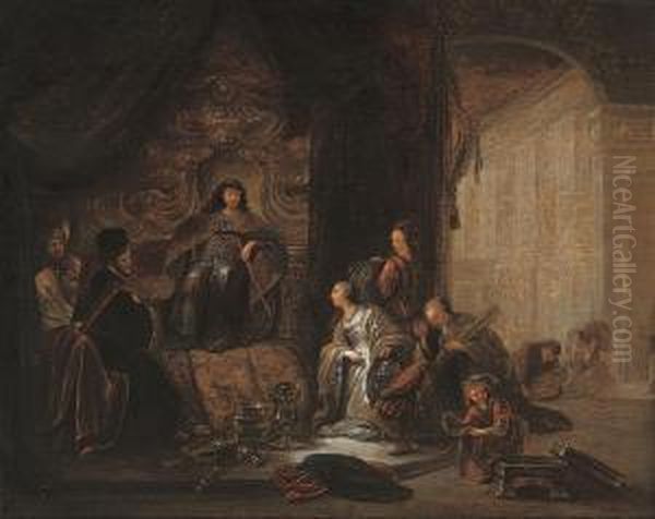 Solomon And The Queen Of Sheba Oil Painting by Jacob Willemsz de Wet the Elder