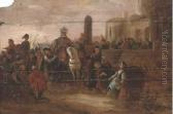 A Triumphal Entry Into A City Oil Painting by Jacob Willemsz de Wet the Elder