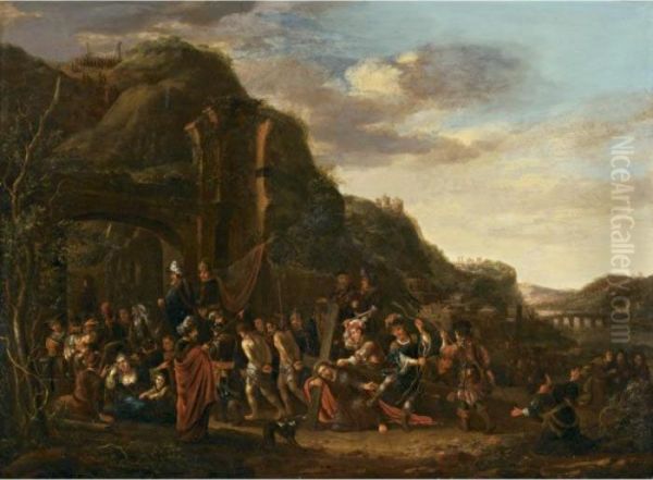 Christ On The Road To Calvary Oil Painting by Jacob Willemsz de Wet the Elder