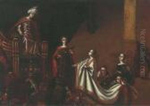 The Family Of Darius Before Alexander Oil Painting by Jacob Willemsz de Wet the Elder