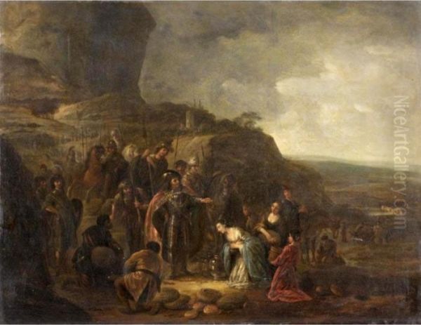 The Meeting Of David And Abigail Oil Painting by Jacob Willemsz de Wet the Elder