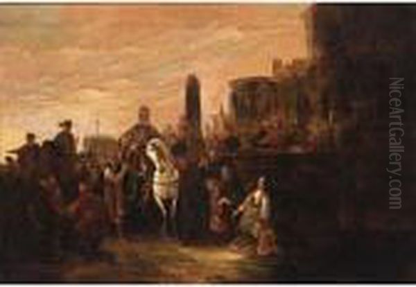 The Triumph Of Mordechai Oil Painting by Jacob Willemsz de Wet the Elder