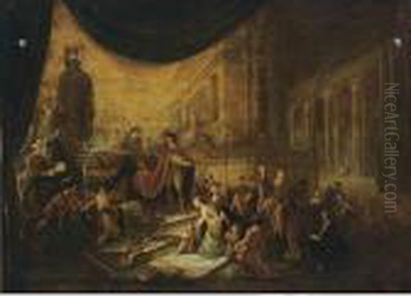 The Israelites Worship The Golden Calf Oil Painting by Jacob Willemsz de Wet the Elder