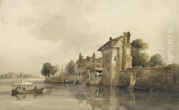 On The River Wensum, Norwich Oil Painting by Peter de Wint