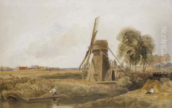 Holme Fen, Cambridgeshire Oil Painting by Peter de Wint