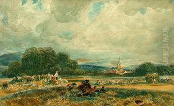 Harvesting Scene Oil Painting by Peter de Wint