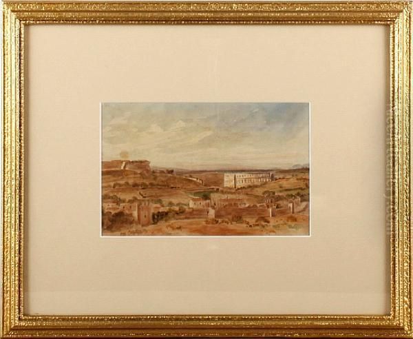 Landscape And Colosseum Oil Painting by Peter de Wint