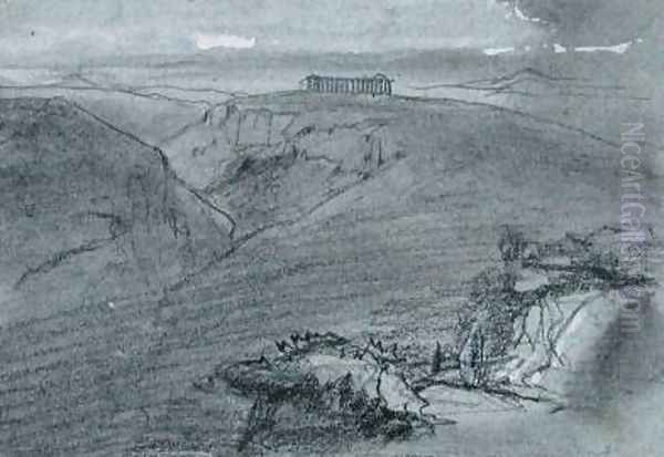 Segesta Oil Painting by Edward Lear