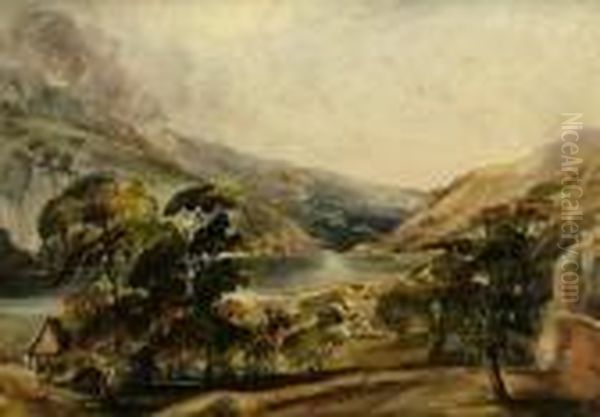 Extensive Valley Landscape Oil Painting by Peter de Wint