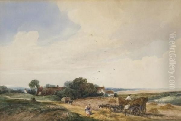 Harvesting Oil Painting by Peter de Wint