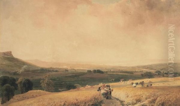 Witton Fell And Penhill, Yorkshire Oil Painting by Peter de Wint