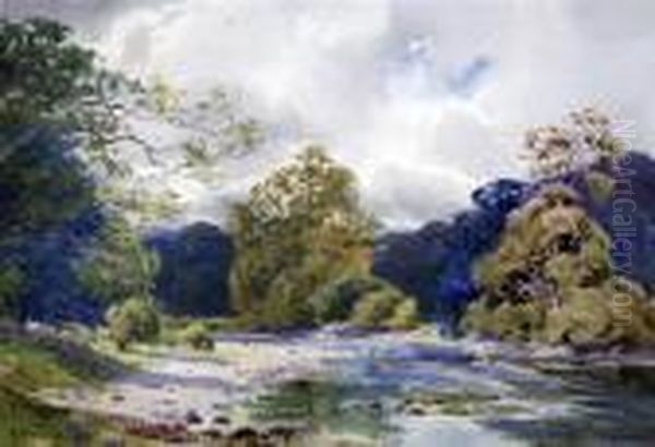 Stepping Stones, Betwsy Coed Oil Painting by Peter de Wint