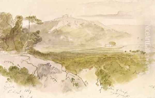 The Temple of Aphaea at Aegina Oil Painting by Edward Lear