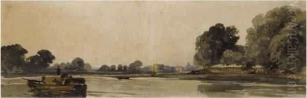 Cookham On The Thames Oil Painting by Peter de Wint