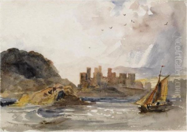 Conway Castle Oil Painting by Peter de Wint