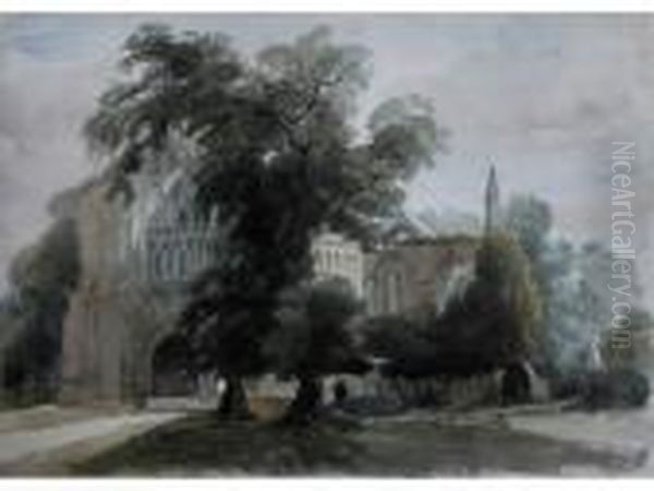 Abbey Ruins Oil Painting by Peter de Wint