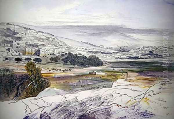 Hebron Oil Painting by Edward Lear