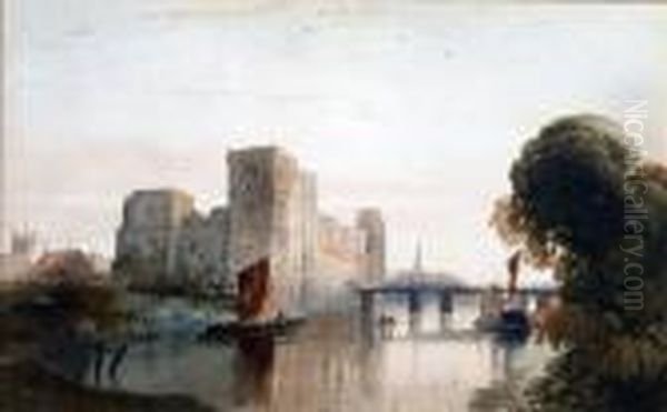 Newark Castle, Seen By The River Oil Painting by Peter de Wint