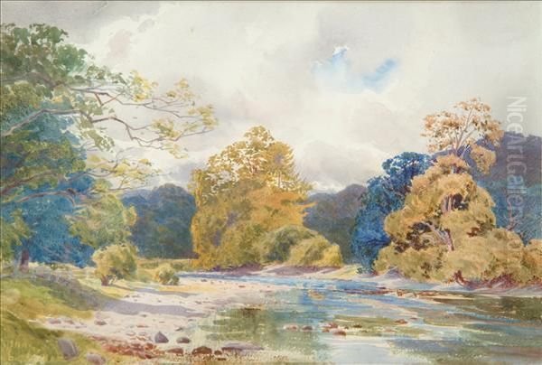 Stepping Stones, Betwsy Coed Oil Painting by Peter de Wint