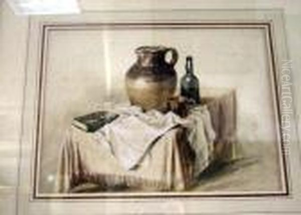 Stil Llife Of A Flagon Oil Painting by Peter de Wint