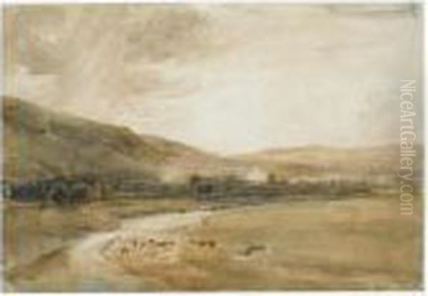 On The Wharfe Oil Painting by Peter de Wint