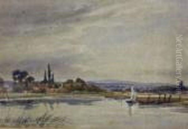 On The Trent Oil Painting by Peter de Wint