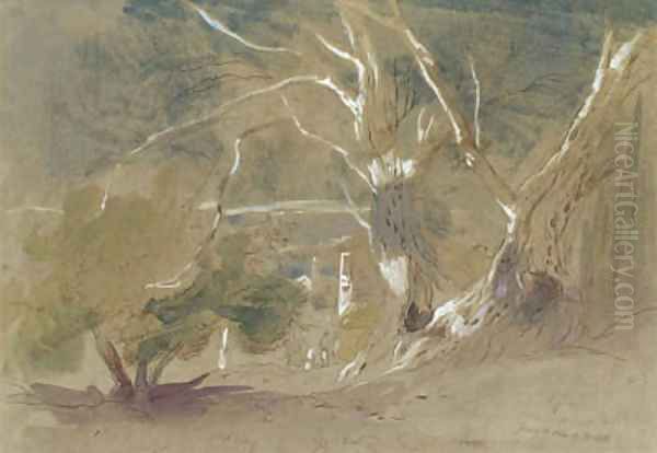 View of Europoulos, Corfu Oil Painting by Edward Lear