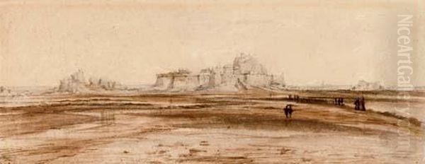 View Of Elizabeth Castle, St Helier, Jersey Oil Painting by Peter de Wint