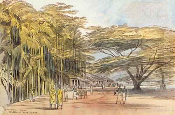 View of Ratnapura, Ceylon Oil Painting by Edward Lear