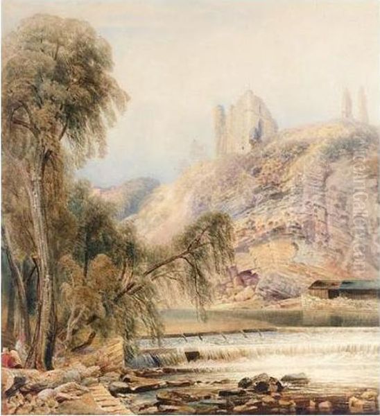 Knaresborough Castle, Yorkshire Oil Painting by Peter de Wint