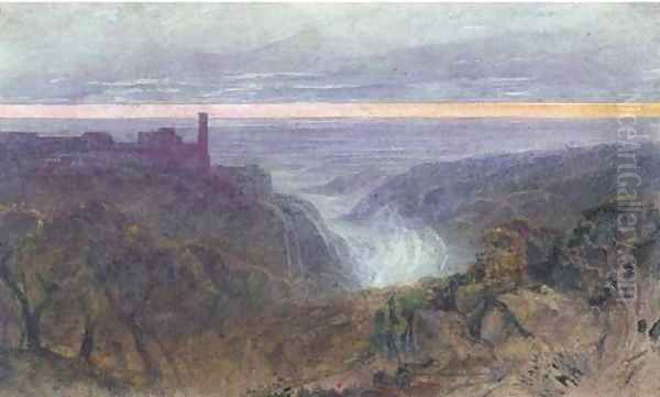 'A Length of bright horizon rimm'd the dark', Tivoli, Italy Oil Painting by Edward Lear