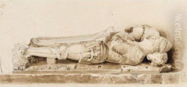 The Tomb Of A Knight And His Lady Oil Painting by Peter de Wint