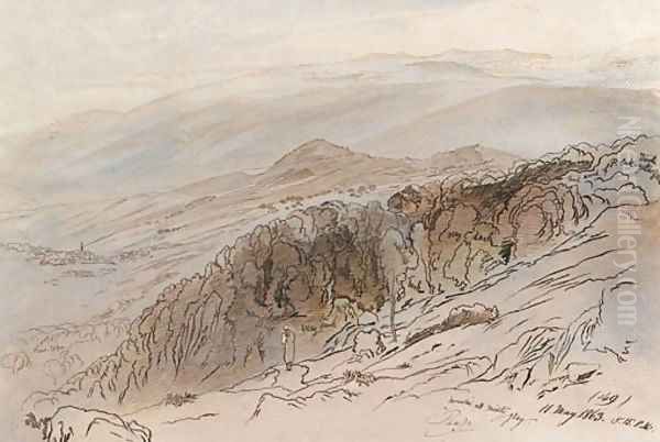 A view of Pauna, in the Ionian Islands Oil Painting by Edward Lear