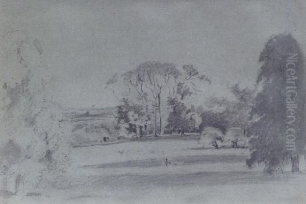 View In Ashtead Park Oil Painting by Peter de Wint