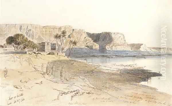 Kasr-es-Said, Egypt Oil Painting by Edward Lear